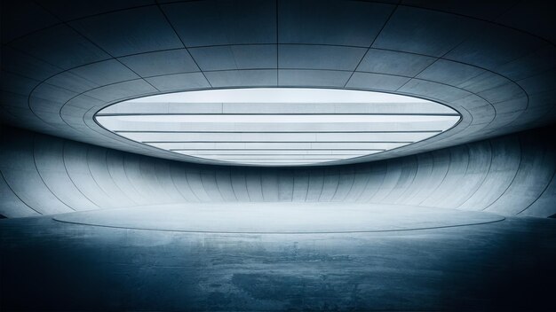 Spacious open ceiling concrete walls hall construction background empty scene mockup