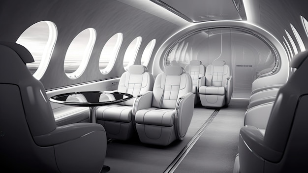 Photo spacious plane interior