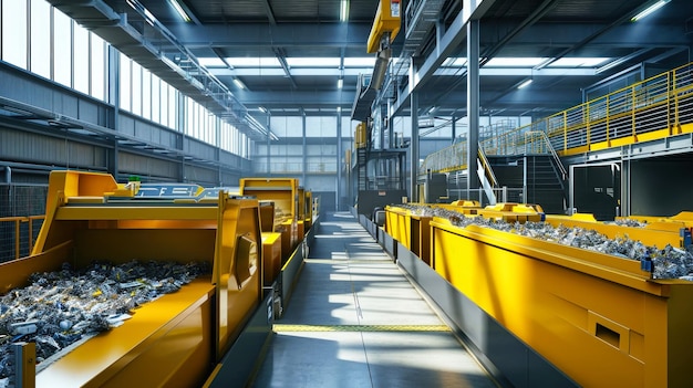 Spacious Warehouse Filled With Vibrant Yellow Bins