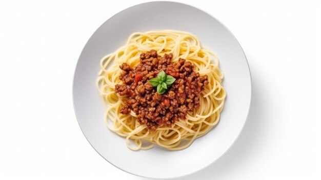 Spaghetti Bolognese met vers basilicum