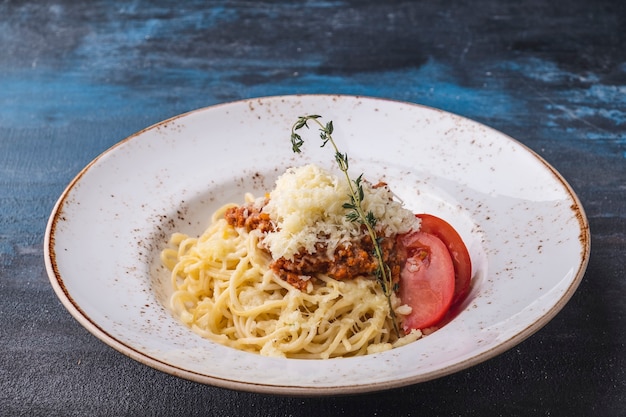 Spaghetti bolognese in a plate