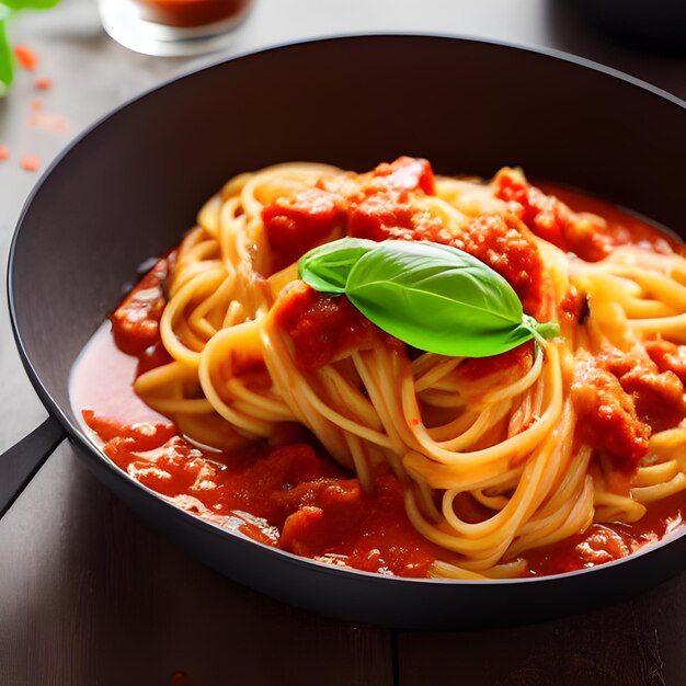 Spaghetti bolognese spaghetti pasta with tomato sauce cheese parmesan and basil