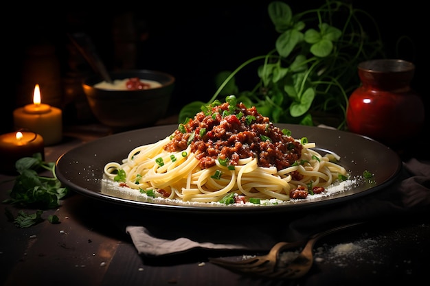 Spaghetti bolognese veganistisch recept voedsel foto