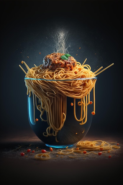 Spaghetti in plaat kleurrijk ontwerp