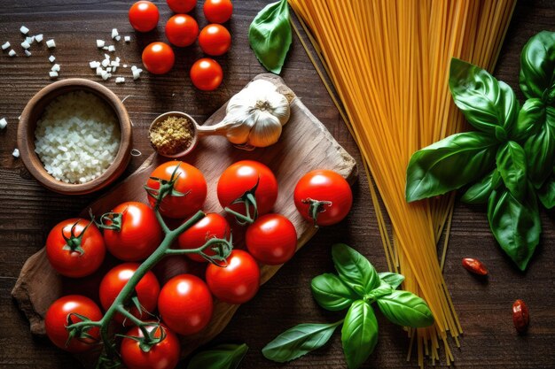 A spaghetti in the kitchen table professional advertising food photography