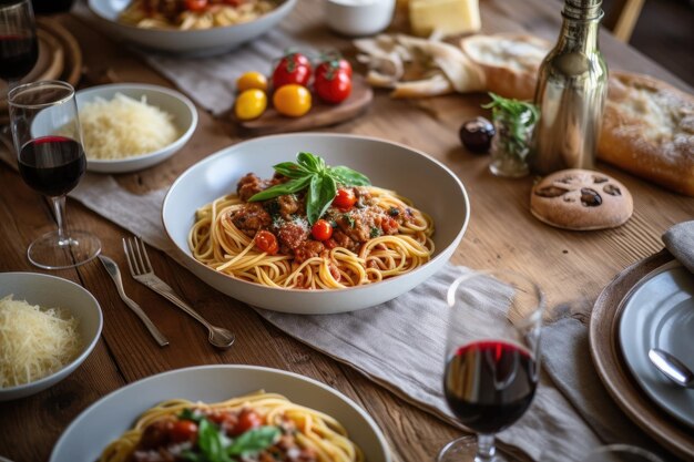 spaghetti in kitchen table professional advertising food photography