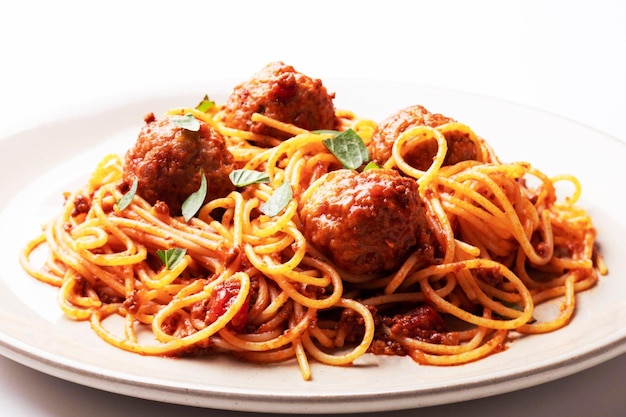 Спагетти и мясные шарики