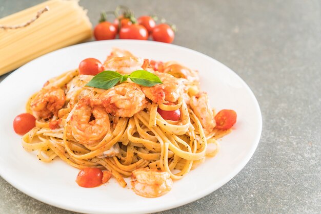 spaghetti met garnalen