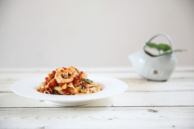 Spaghetti met garnalen