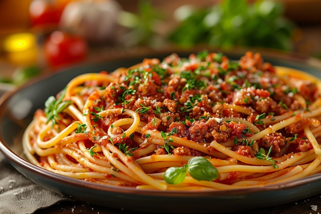 Spaghetti met vleessaus een traditioneel gerecht