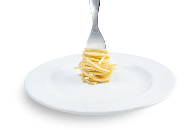 Spaghetti op een vork