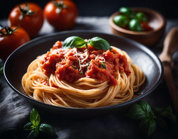 Spaghetti pasta met een heerlijke zelfgemaakte tomatensaus