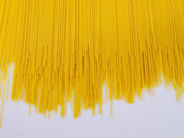 Spaghetti pasta on white background