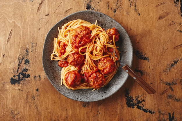 Spaghetti pasta with meatballs and tomato sauce delicious homemade spaghetti meatballs