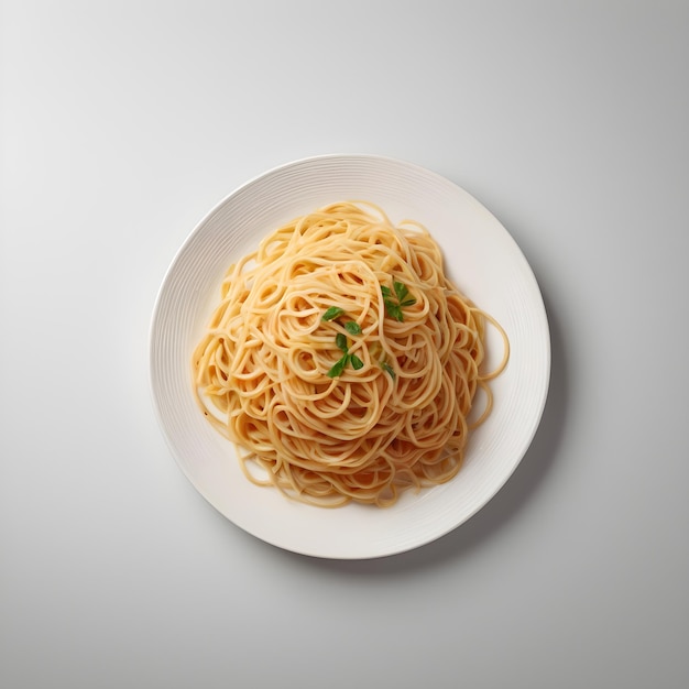 Spaghetti on a plain background