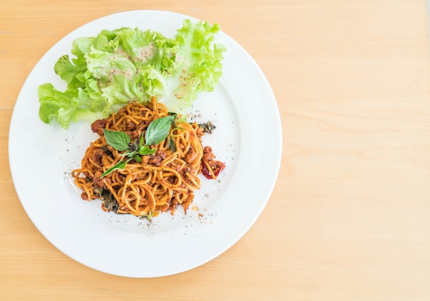 spaghetti varkensvlees met tomatensaus