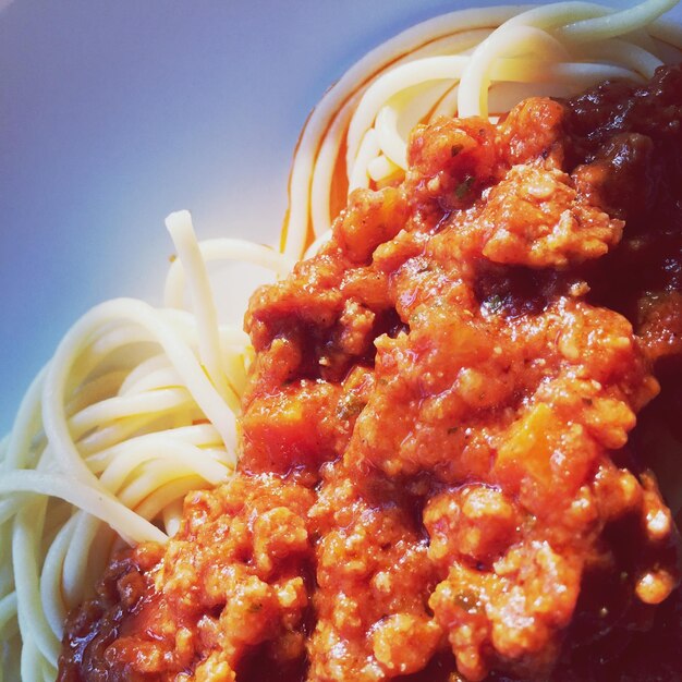 Photo spaghetti with bolognese sauce