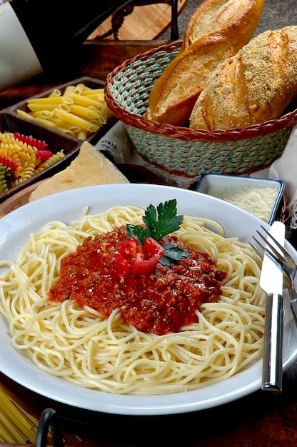 Spaghetti with bolognese sauceSpaghetti with bolognese sauce