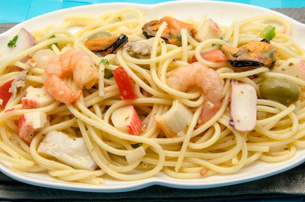 Spaghetti with seafood