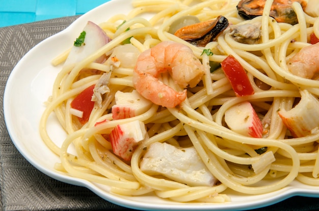 Spaghetti with seafood