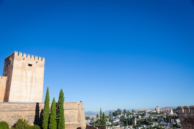 Spain, Andalusia Region, Granada town panorama from Alhambra viewpoint