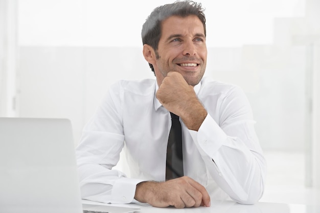 Spain Businessman thinking smiling