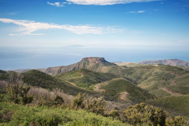 Spain, canary islands, la gomera with el hierro island in background