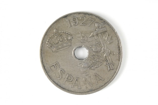 Spain coin of 1927 twenty cents