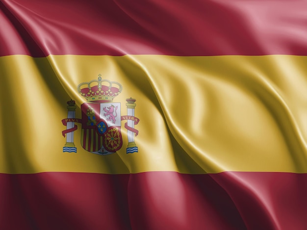 Spain flag flutter and waving