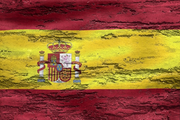 Spain flag realistic waving fabric flag