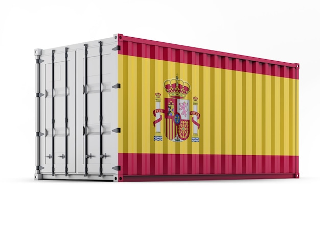 Spain Flag on Shipping Container