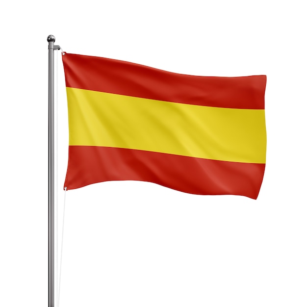 Premium Photo | Spain flag on a white background