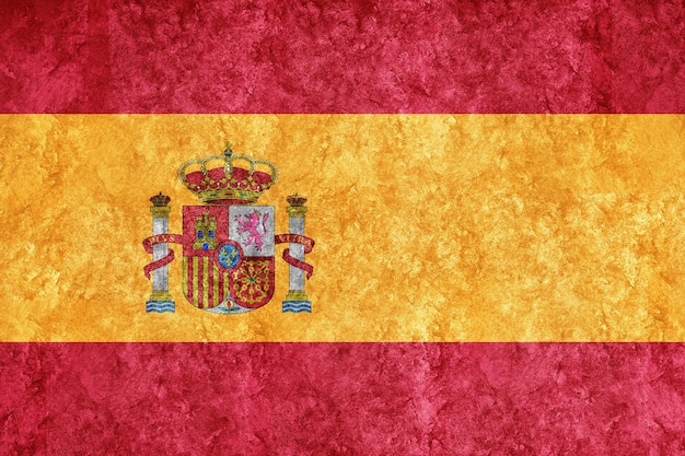 Photo spain metallic flag textured flag