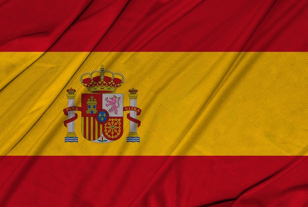 Spain realistic 3d textured waving flag