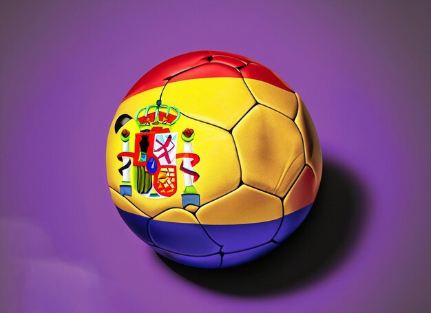 spain soccer bal with africa flag isolated