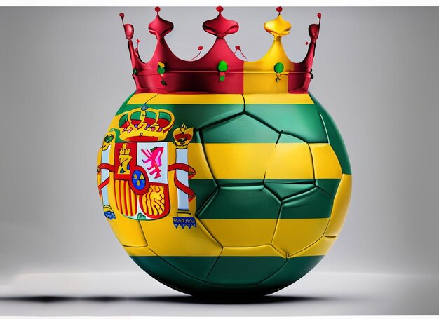 Spain soccer bal with africa flag isolated