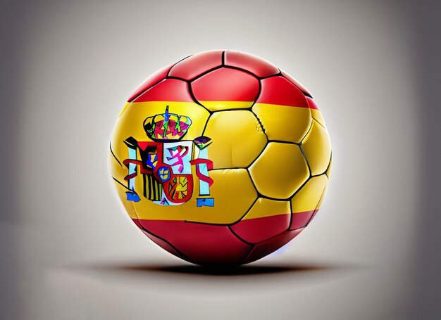 Photo spain soccer bal with africa flag isolated