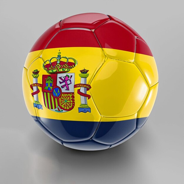 Spain soccer bal with africa flag isolated