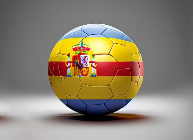 Photo spain soccer bal with africa flag isolated