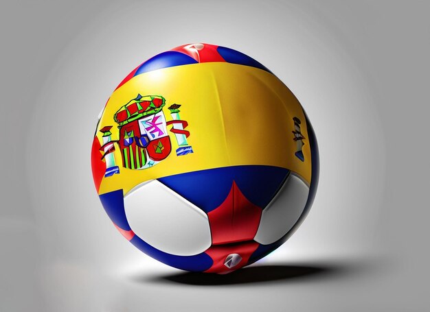 Spain soccer bal with africa flag isolated