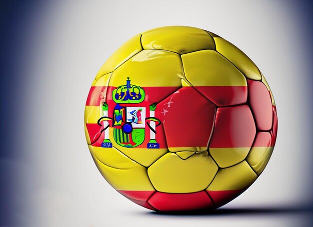 Photo spain soccer bal with africa flag isolated