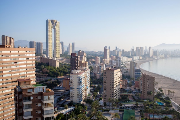 Spagna, vista dall'alto di benidorm, spagna