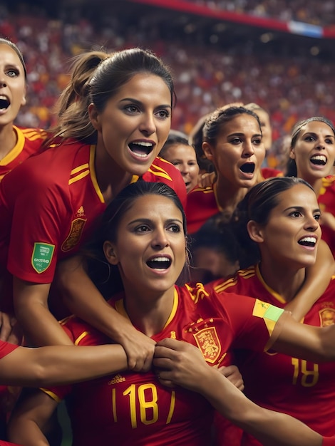 Spain women national footbal lteam victory Ai generatd