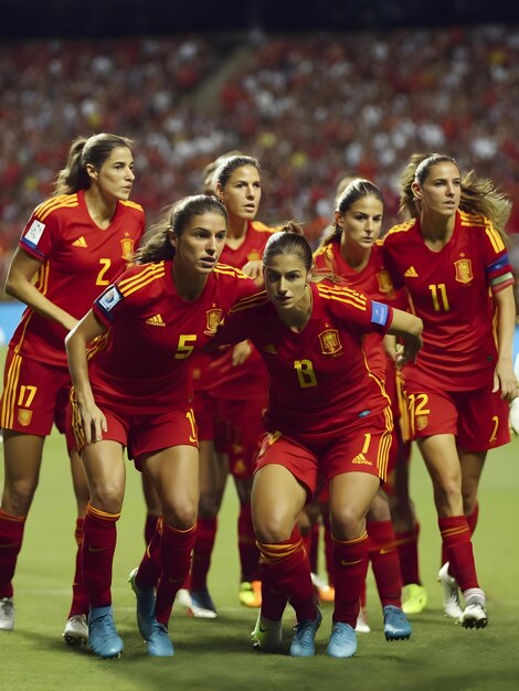 スペイン女子サッカー代表チームが勝利 Ai Generatd