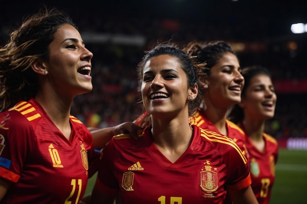 스페인 여자 축구 국가대표팀, 감격 가득한 승리를 자축하다