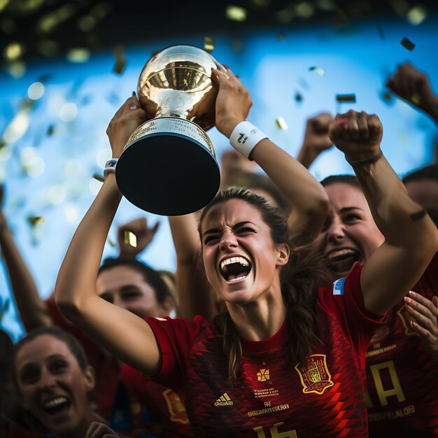 Premium AI Image | Spain women's national football team victory Spanish