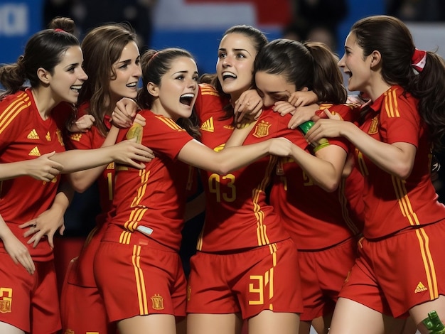 Spain women team winning moments