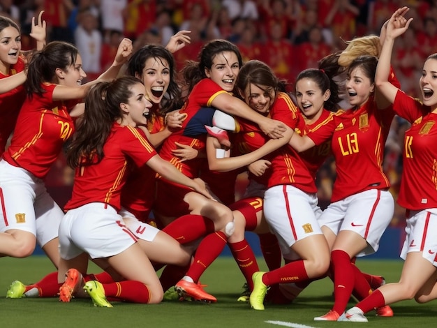 Photo spain women wining moment