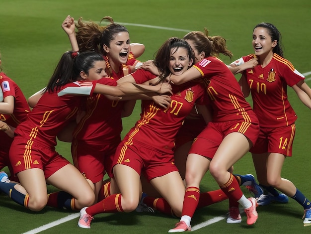 Photo spain women wining moment