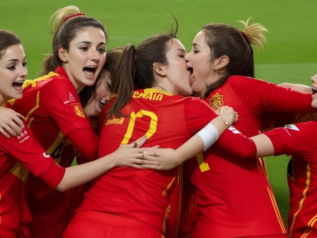 Photo spain women wining moment